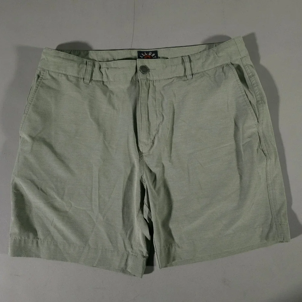 Faherty All Day Shorts Mens 35 Sage Green Hybrid Stretch MSC0013